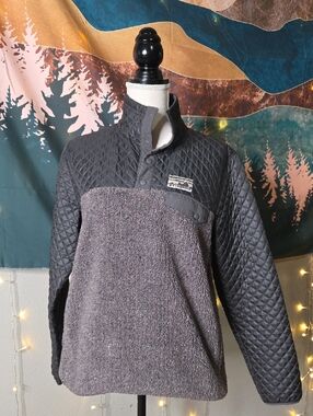 Patagonia Mixed Media Snap Sherpa Quilted Pullover Size Medium